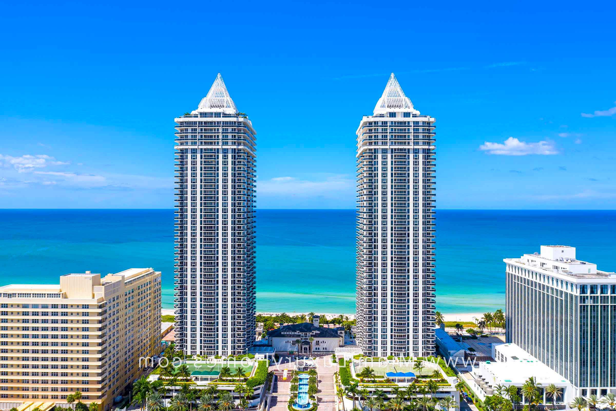 Blue and Green Diamond Condo Buildings in Miami